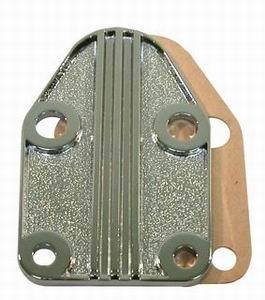 Fuel Pump Blockoff - Cast Zinc - Chrome - Small Block Chevy - Each