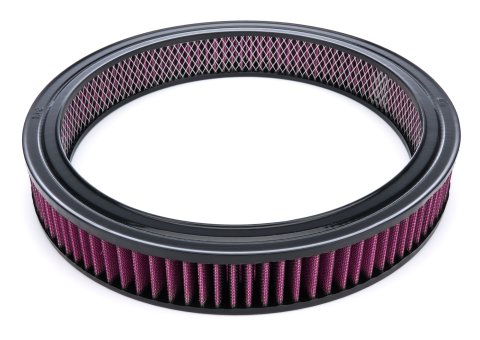 Air Filter Element - Round - 14 in Diameter - 2 in Tall - Reusable Cotton - Red - Universal - Each