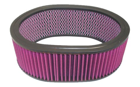 Air Filter Element - 12 in Oval - 4 in Tall - Wire Mesh Included - Cotton - Red - Universal - Each