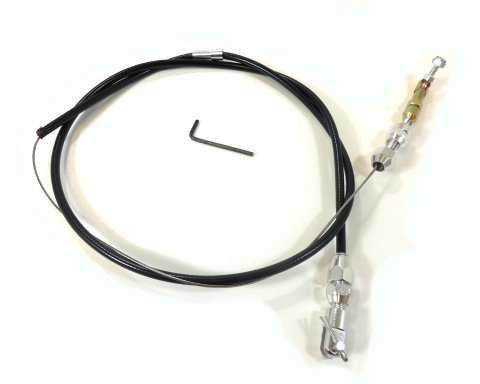 Throttle Cable - 3 ft Long - Hardware Included - Black Housing - Natural - Universal - Kit