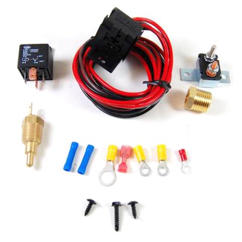 Fan Controller - 200 Degree F On - 185 Degree F Off - 3/8 in NPT Thread Temperature Sensor - Bushing / Harness / Relay - Universal - Kit thumbnail 2
