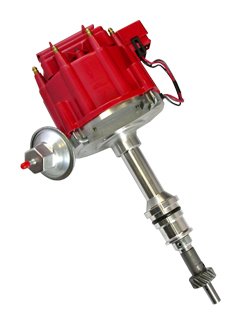 Distributor - Ready-To-Run - Magnetic Pickup - Vacuum Advance - HEI Style Terminal - Red - Small Block Ford - Each thumbnail 1