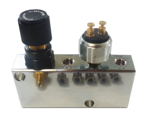 Proportioning Valve - 3/8-24 in Female Inlet - 3/8-24 in Female Outlet - Adjustable - Knob Style - Aluminum - Chrome - Each