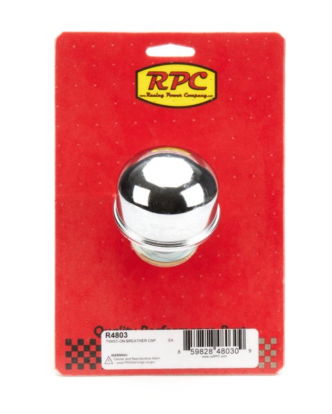Breather - Twist-On - Round - Steel - Chrome - Each