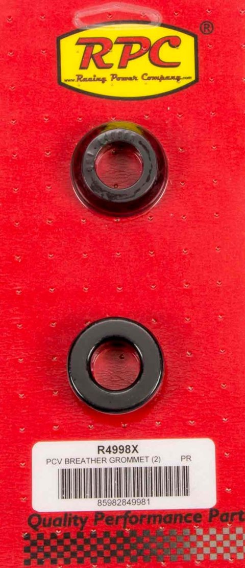 PCV Grommet - 0.75 in ID - 1.25 in OD - 0.625 in Thick - Rubber - Black - Pair