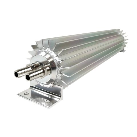 Fluid Cooler - 15 x 3 x 3 in - Heat Sink - 3/8 in NPT Female Inlet - 3/8 in NPT Female Outlet - 3/8 in Hose Barb Adapters - Aluminum - Clear Anodized - Automatic Transmission - Kit
