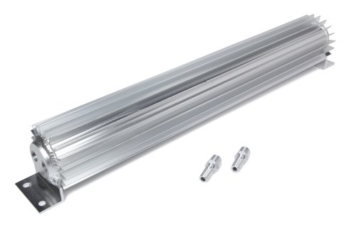 Fluid Cooler - 18 x 3 in - Heat Sink - 3/8 in NPT Female Inlet / Outlet - 3/8 in Hose Barb Adapters - Aluminum - Clear Anodized - Automatic Transmission - Each