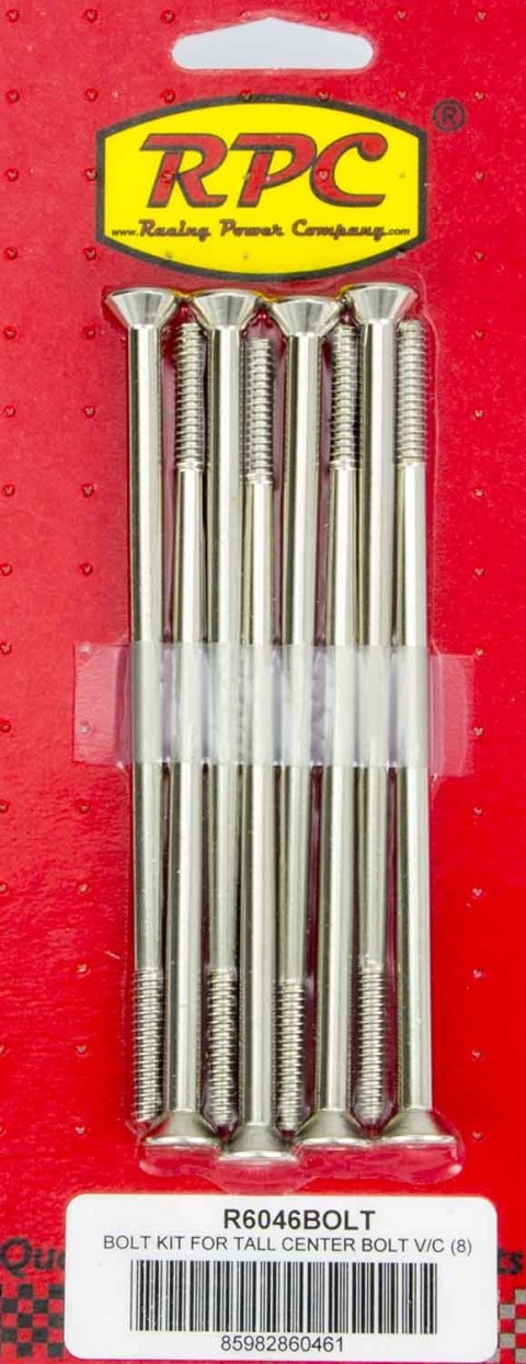 Valve Cover Fastener - Bolt - 1/4-20 in Thread - Hex Head - Steel - Zinc Oxide - Center Bolt Tall Aluminum Covers - Small Block Chevy - Set of 8