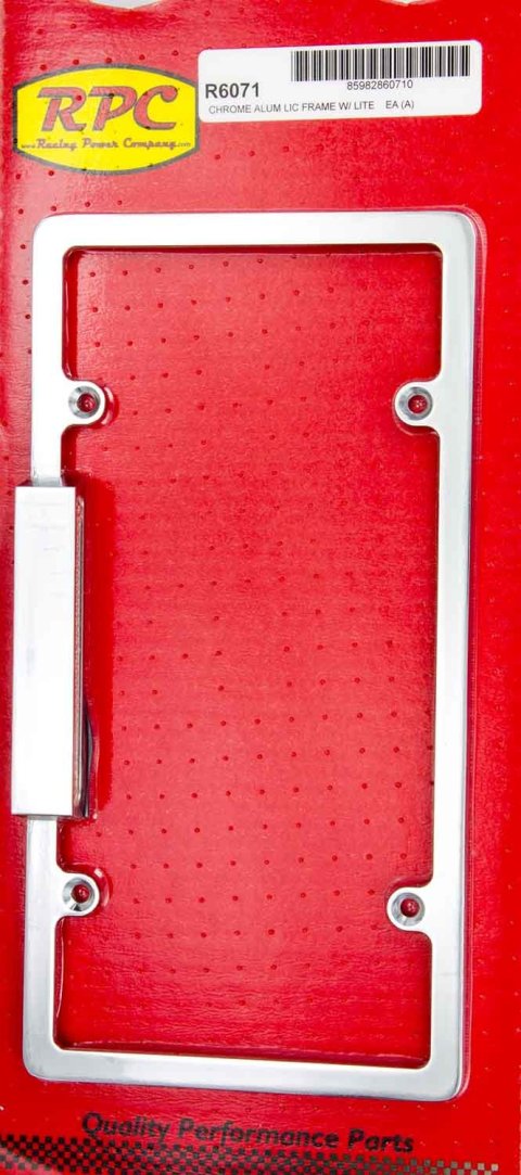 License Plate Frame - Lighted - Aluminum - Polished - Each