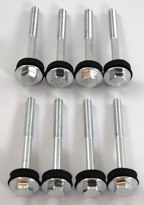 Valve Cover Fastener - Bolt - 6 mm x 1.00 Thread - 2.755 in Long - 12 Point Head - Stainless - Polished - GM LS-Series - Set of 8