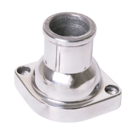 Water Neck - Straight - 1-1/2 in ID Hose - O-Ring - Stainless Hardware - Aluminum - Polished - GM LS-Series - Each
