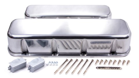 Valve Cover - Tall - 3.688 in Height - Baffled - Hardware Included - Aluminum - Polished - Big Block Chevy - Pair thumbnail 1