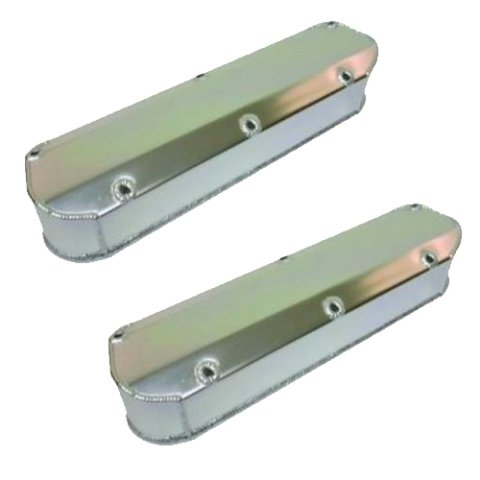 Valve Cover - Tall - 3.5 in Height - Hardware Included - Fabricated Aluminum - Clear Anodized - Recessed Bolts - Small Block Ford - Pair