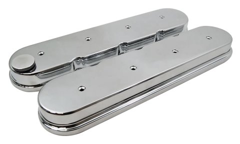 Valve Cover - Short - 2.5 in Height - Hardware Included - Aluminum - Polished - GM LS-Series - Kit