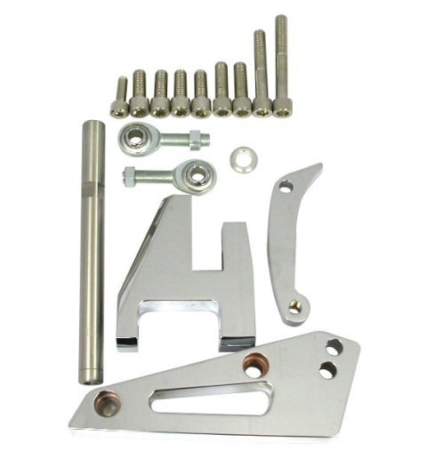Alternator Bracket - Passenger Side - High Mount - Head Mount - Aluminum - Chrome - Short Water Pump - Small Block Chevy - Each