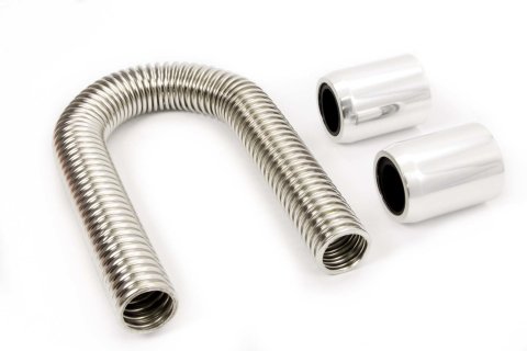 Radiator Hose Kit - 48 in Long - Polished End Caps - Stainless - Polished - Kit