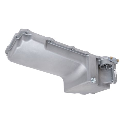 Engine Oil Pan - Rear Sump - 5.5 qt - Stock Depth - Aluminum - Satin - GM LS-Series - Kit