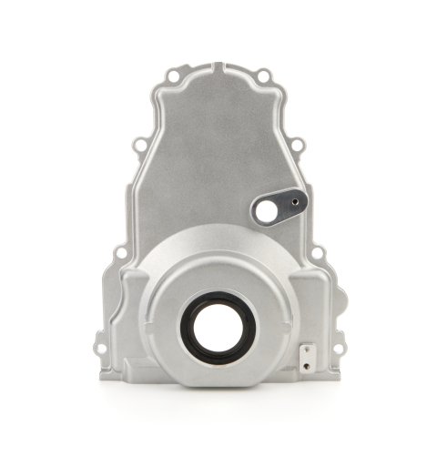 Timing Cover - 1-Piece - Cam Sensor - Aluminum - Natural - GM LS-Series - Each