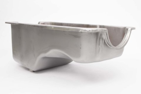 Engine Oil Pan - Front Sump - Stock Depth - Steel - Natural - Small Block Ford - Each