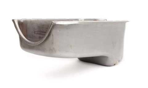 Engine Oil Pan - Rear Sump - 4 qt - Stock Depth - Steel - Natural - 2-Piece Seal - Small Block Chevy - Each
