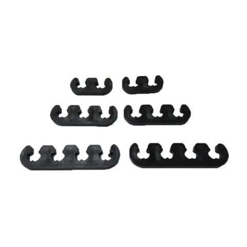 Spark Plug Wire Loom - Deluxe - 8 mm - Plastic - Black - Clip Style - Kit