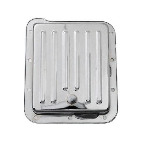 Transmission Pan - Stock Sump - Ribbed - Steel - Chrome - Natural - C4 - Each