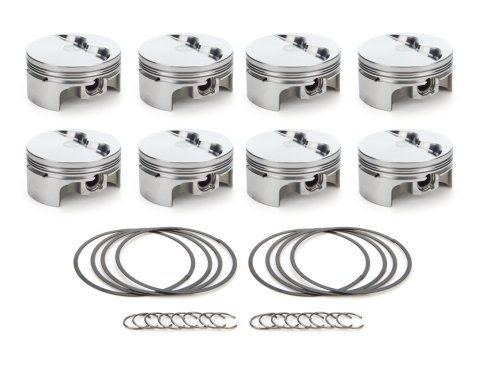 Piston - AutoTec - Forged - Flat Top - 4.030 in Bore - 1.5 x 1.5 x 3.0 mm Ring Grooves - Minus 5.00 cc - Coated Skirt - Small Block Chevy - Set of 8 thumbnail 2