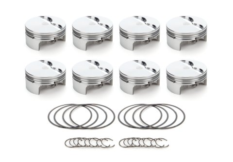Piston - AutoTec - Forged - Flat Top - 4.125 in Bore - 1.5 x 1.5 x 3.0 mm Ring Grooves - Minus 3.30 cc - GM LS-Series - Set of 8 thumbnail 2