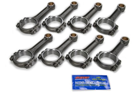 Connecting Rod - Pro Stock - I Beam - 5.700 in Long - Bushed - 3/8 in Cap Screws - ARP2000 Bolt - Forged - Steel - Small Block Chevy - Set of 8 thumbnail 2