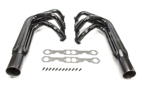 Headers - Sprint - 1.75 to 1.875 in Primary - 3.5 in Collector - Gaskets / Hardware Included - Steel - Black Paint - Small Block Chevy - Pair