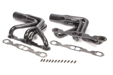 Headers - Chassis - 1.75 to 1.875 in Primary - 3.5 in Collector - Gaskets / Hardware Included - Steel - Black Paint - Small Block Chevy - Pair thumbnail 2