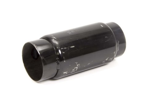 Muffler - 3 in Center Inlet - 3 in Center Outlet - 6 x 3.5 in Round Body - 8 in Long - Steel - Black Paint - Each