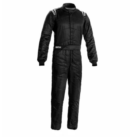 Driving Suit - Sprint - 1-Piece - SFI 3.2A/5 - FIA Approved - Double Layer - Fire Retardant Cotton - Black - Size 64 - 2X-Large - Each