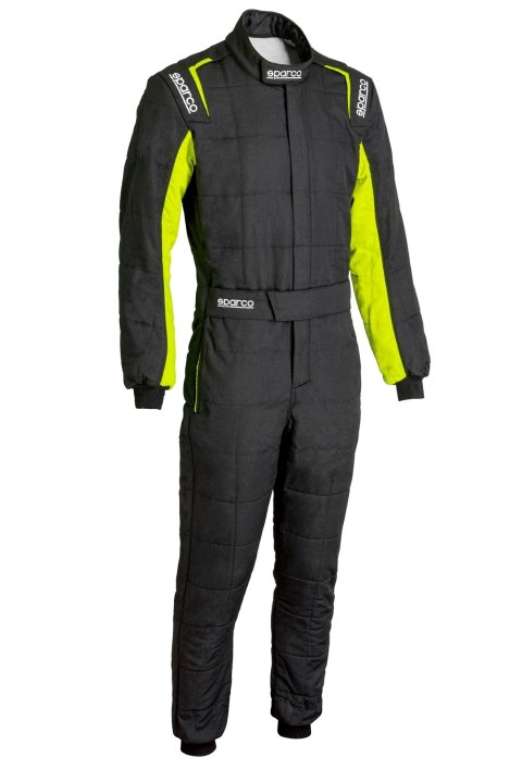 Driving Suit - Conquest 3.0 - 1-Piece - SFI 3.2A/5 - Double Layer - Nomex - Black / Yellow - Size 66 - 2X-Large / 3X-Large - Each