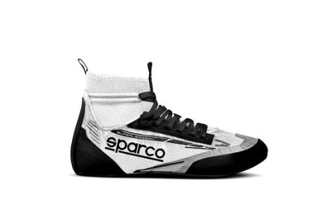 Driving Shoe - Superleggera - Mid-Top - SFI 3.3/5 - FIA Approved - Fire Retardant Fabric Outer / Inner - White / Black - Euro 44 - Pair