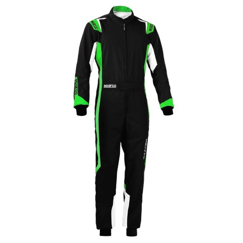 Driving Suit - Thunder - 1-Piece - Abrasion Resistance Fabric - Black / Green - Size 48 - Small - Each