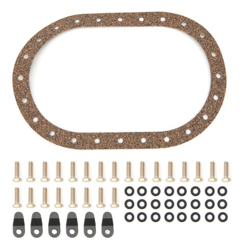 Fuel Cell Fill Plate Gasket - Oval - 24-Bolt - Cork - Hardware Included - Each