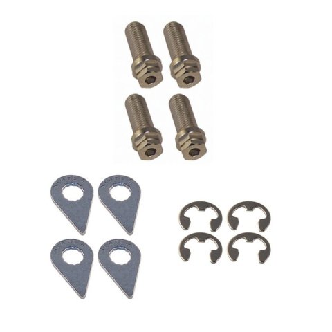 Turbo Flange Bolt - Locking - 10 mm x 1.50 Thread - 25 mm Long - Hex Head - Steel - Nickel Plated - Set of 4
