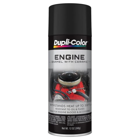 Paint - Dupli-Color - Engine - High Temperature - Enamel - Flat Black - 12 oz Aerosol - Each