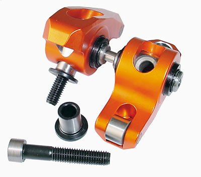 Rocker Arm - Original - Pedestal Mount - 1.60 Ratio - Adjustable - Full Roller - Aluminum - Orange Anodized - AMC / Jeep Inline-6 - Set of 12