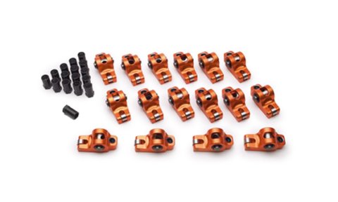 Rocker Arm - Original - 7/16 in Stud Mount - 1.60 Ratio - Full Roller - Aluminum - Orange Anodized - Small Block Ford - Set of 16 thumbnail 1