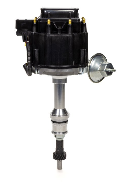 Distributor - Ready-To-Run - Magnetic Pickup - Vacuum Advance - HEI Style Terminal - Black - Small Block Ford - Each