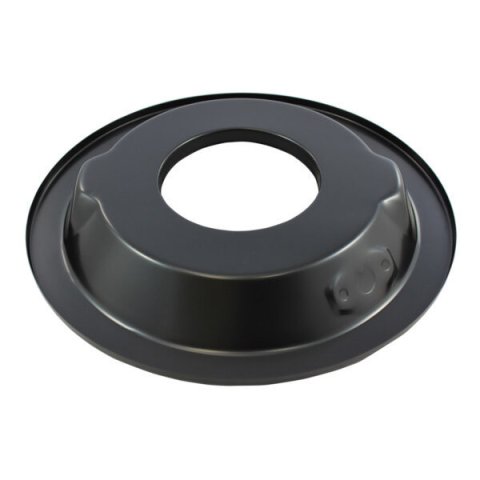 Air Cleaner Base - 14 in Round - 5-1/8 in Carb Flange - Dropped Base - Steel - Black Paint - Each