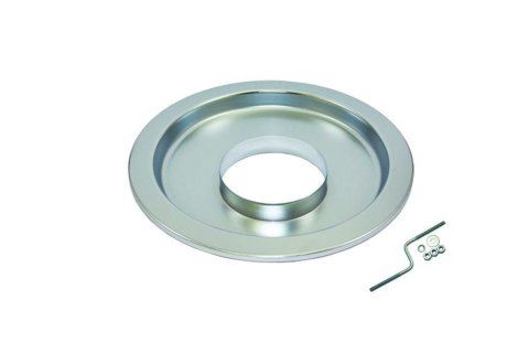 Air Cleaner Base - 14 in Round - 5-1/8 Carb Flange - 1.5 in Off Set - Flat Base - Steel - Chrome - Each