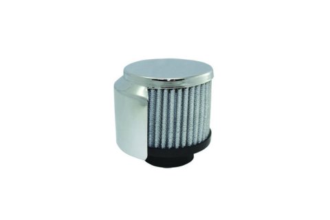 Breather - Clamp-On - Round - 1-3/8 in OD Tube - Half Shielded - Reusable - Steel - Chrome - Each
