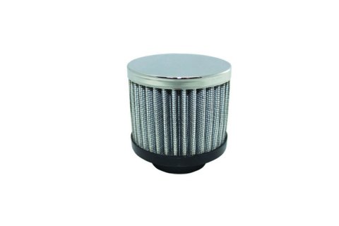 Breather - Clamp-On - Round - 1-1/2 in OD Tube - Reusable - Steel - Chrome - Each