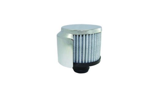 Breather - Push-In - Round - 1-1/4 in Hole - Half Shielded - Reusable - Steel - Chrome - Each