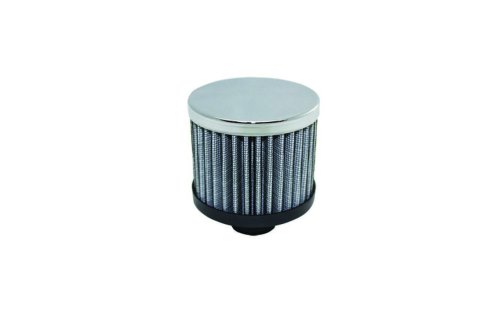 Breather - Push-In - Round - 1-1/4 in Hole - Reusable - Rubber / Steel - Black / Chrome - Each