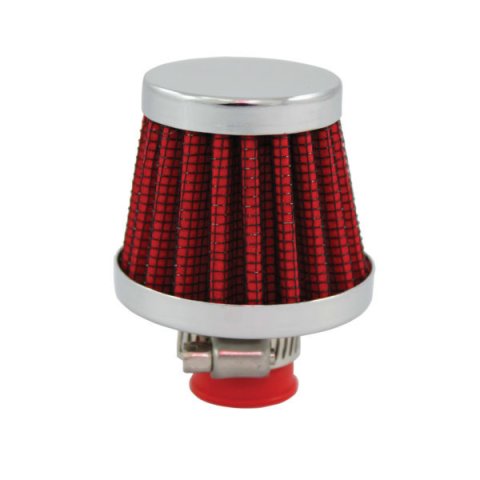 Breather - Clamp-On - Conical - 1/2 in OD Tube - Reusable - Rubber / Steel - Red - Each
