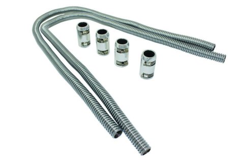 Radiator Hose Kit - 44 in Long - Polished End Caps - Stainless - Chrome - Kit